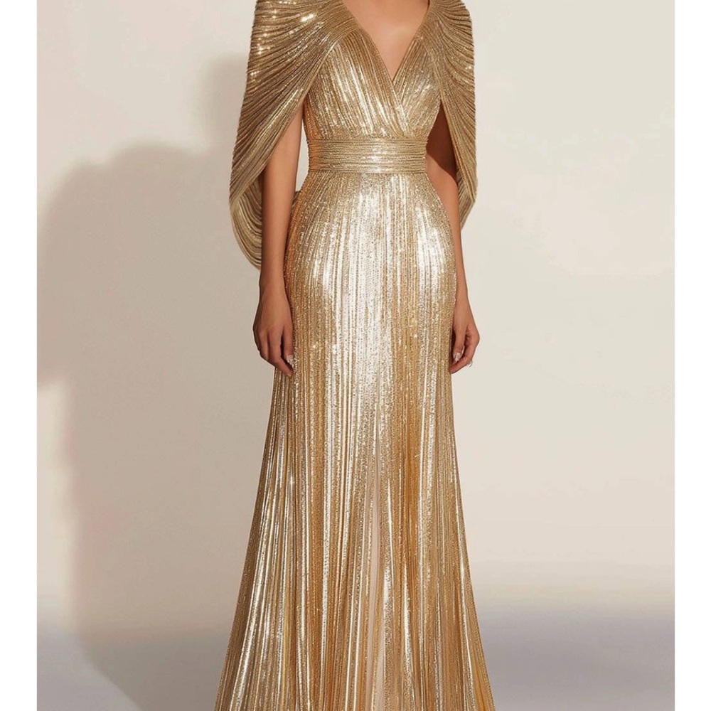 Elegant Gold Evening Gown